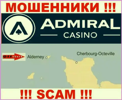 Т.к. Admiral Casino расположились на территории Alderney, слитые деньги от них не вернуть