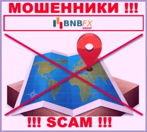 На сайте BNB-FX Com отсутствует информация касательно юрисдикции указанной организации