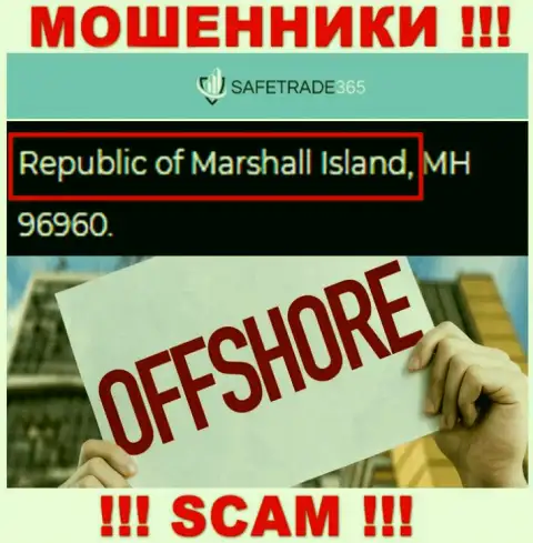 Marshall Island - оффшорное место регистрации мошенников SafeTrade 365, расположенное у них на сайте
