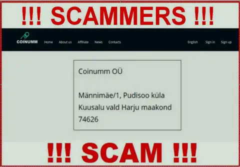 Coinumm thiefs company address