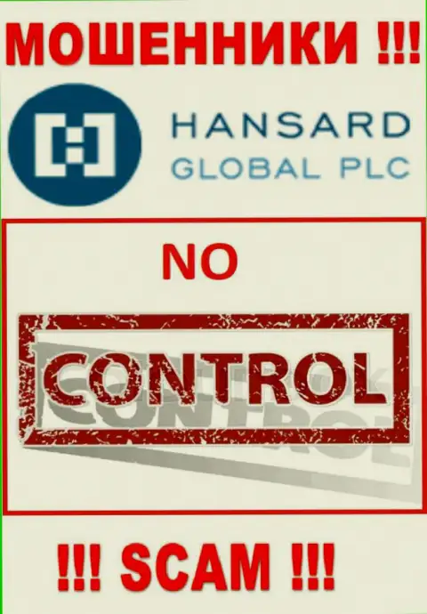 На web-сервисе мошенников Хансард нет ни единого слова о регулирующем органе организации