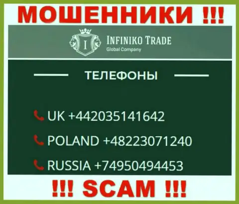 Сколько телефонных номеров у компании Infiniko Invest Trade LTD неизвестно, в связи с чем избегайте незнакомых вызовов