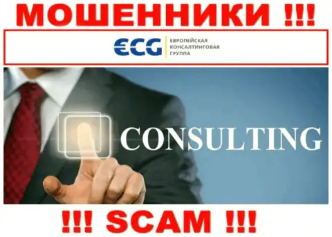Consulting - это направление деятельности преступно действующей организации Европейская Консалтинговая Группа