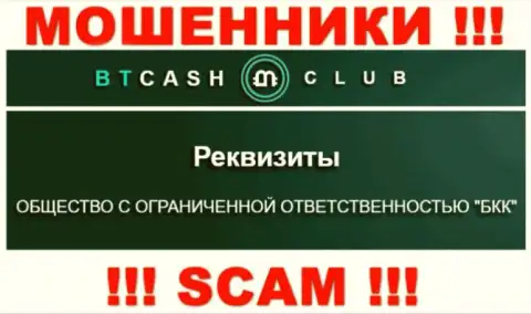 На информационном портале BT CashClub написано, что ООО БКК - это их юридическое лицо, но это не значит, что они солидные