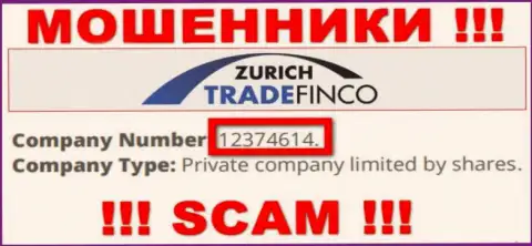 12374614 это номер регистрации Zurich Trade Finco, который размещен на официальном web-портале компании