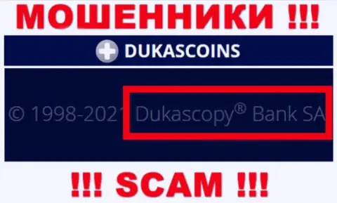 На официальном сайте DukasCoin говорится, что данной компанией владеет Dukascopy Bank SA