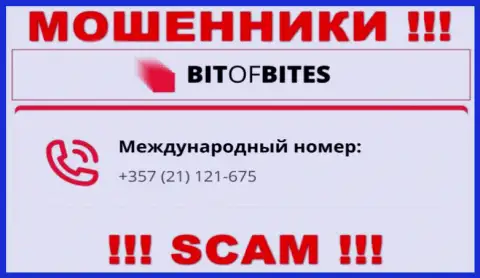 С какого именно номера телефона будут звонить интернет мошенники из организации BitOfBites неизвестно, у них их много