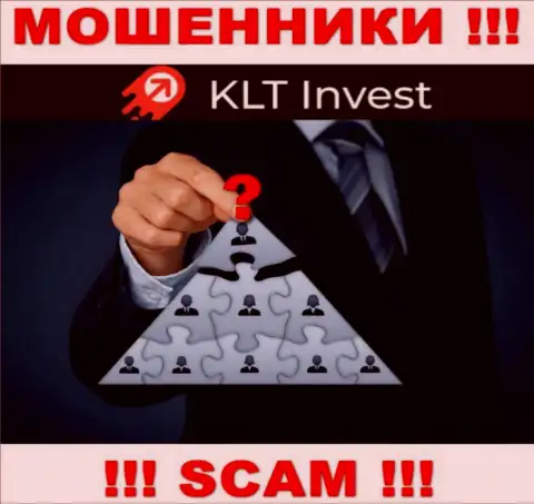 Нет возможности выяснить, кто именно является прямым руководством компании KLT Invest - это явно лохотронщики