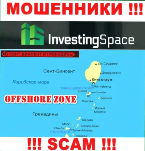 Investing-Space Com находятся на территории - St. Vincent and the Grenadines, избегайте совместного сотрудничества с ними