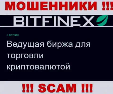 Основная деятельность Битфайнекс - это Crypto trading, будьте крайне осторожны, действуют противозаконно