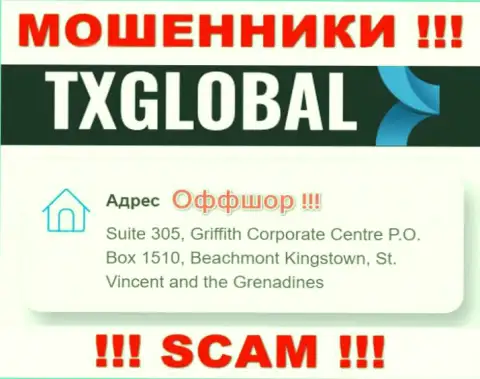 Добраться до организации TXGlobal, чтоб вернуть назад депозиты нереально, они располагаются в оффшорной зоне: Suite 305, Griffith Corporate Centre P.O. Box 1510, Beachmont Kingstown, St. Vincent and the Grenadines