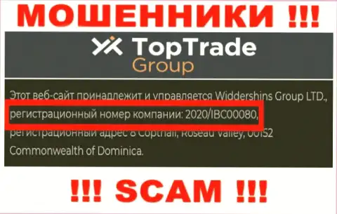 Номер регистрации Widdershins Group LTD - 2020/IBC00080 от грабежа вложенных денег не спасет