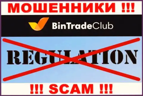 У организации BinTradeClub Ru, на сервисе, не представлены ни регулирующий орган их работы, ни лицензия