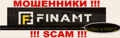 CySEC - проплаченный регулятор организации Finamt