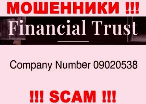Номер регистрации очередных мошенников всемирной сети internet конторы Financial Trust: 09020538