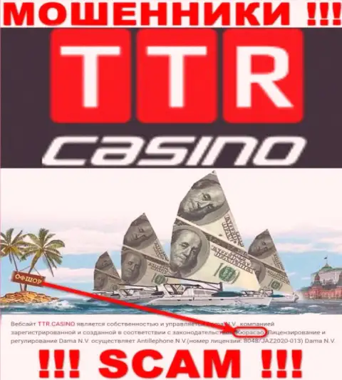 Кюрасао - официальное место регистрации конторы TTR Casino