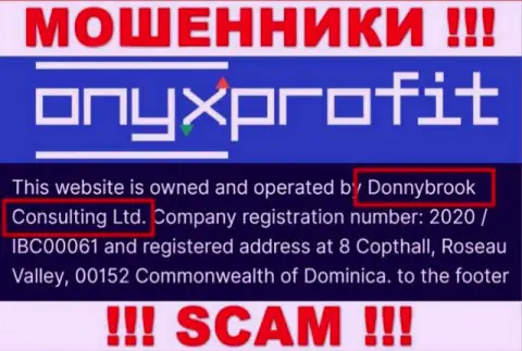 Юридическое лицо организации ОниксПрофит - это Donnybrook Consulting Ltd, инфа взята с официального web-портала