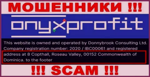 8 Copthall, Roseau Valley, 00152 Commonwealth of Dominica - это оффшорный адрес Оникс Профит, оттуда МОШЕННИКИ грабят людей