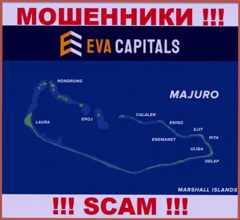С компанией EvaCapitals не стоит сотрудничать, адрес регистрации на территории Маршалловы Острова, Маджуро