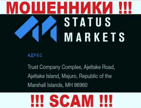 За грабеж людей обманщикам StatusMarkets точно ничего не будет, т.к. они засели в офшоре: Trust Company Complex, Ajeltake Road, Ajeltake Island, Majuro, Republic of the Marshall Islands, MH 96960