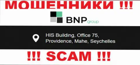 Незаконно действующая организация BNP-Ltd Net зарегистрирована в оффшорной зоне по адресу HIS Building, Office 75, Providence, Mahe, Seychelles, будьте осторожны