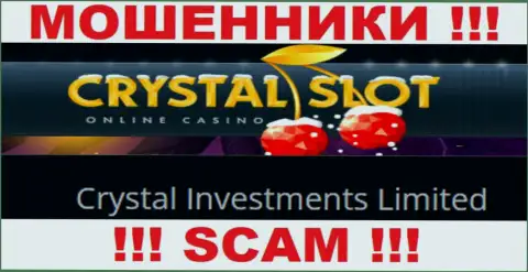 Организация, владеющая обманщиками Кристал Слот это Crystal Investments Limited