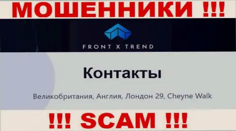 FrontXTrend - это подозрительная компания, адрес регистрации на информационном ресурсе оставляет фейковый