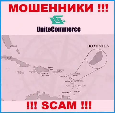 Unite Commerce зарегистрированы в оффшоре, на территории - Commonwealth of Dominica