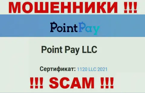 Номер регистрации противоправно действующей компании ПоинтПей Ио - 1120 LLC 2021