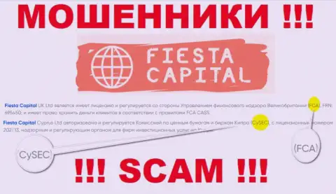 Cyprus Securities and Exchange Commission - это регулирующий орган: мошенник, который прикрывает противозаконные уловки FiestaCapital Org