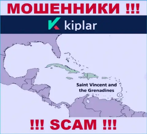 МОШЕННИКИ Kiplar Com имеют регистрацию невероятно далеко, на территории - St. Vincent and the Grenadines