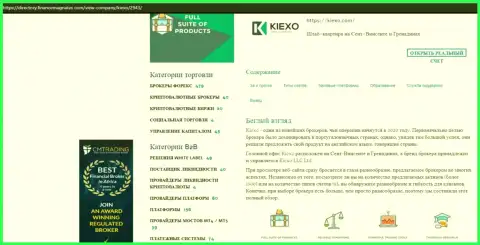 Обзорный материал об услугах forex организации Киехо Ком, опубликованный на веб-сервисе директори финансмагнатес Ком