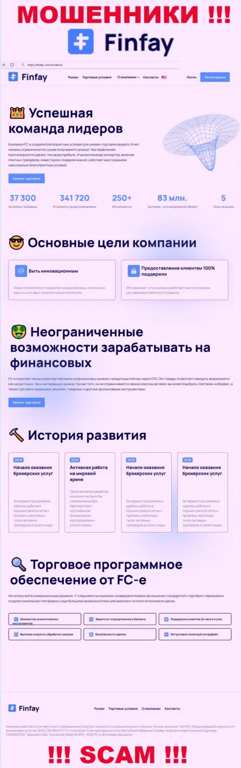 Основная страничка официального сайта мошенников ФинФай