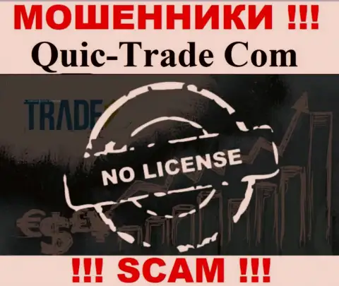 QuicTrade не сумели получить лицензию, да и не нужна она указанным интернет мошенникам