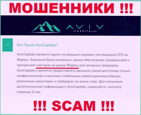 AvivCapital Ltd, прокручивая свои грязные делишки в сфере - Форекс, дурачат своих клиентов