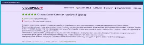 Еще правдивый отзыв о ФОРЕКС-организации Cauvo Capital на онлайн-сервисе otzovichka ru