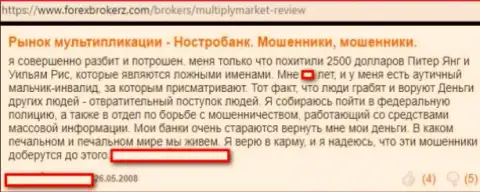 Перевод на русский отзыва форекс игрока на мошенников MultiPly Market